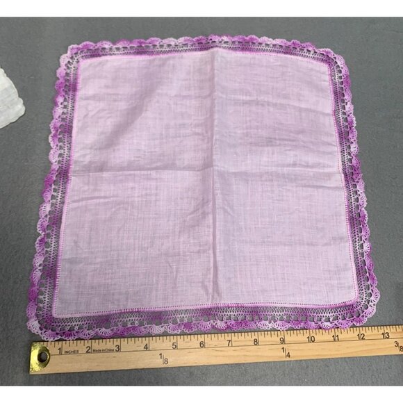 Vintage Assorted Embroidered Floral Handkerchiefs Set of 9 - Picture 5 of 11